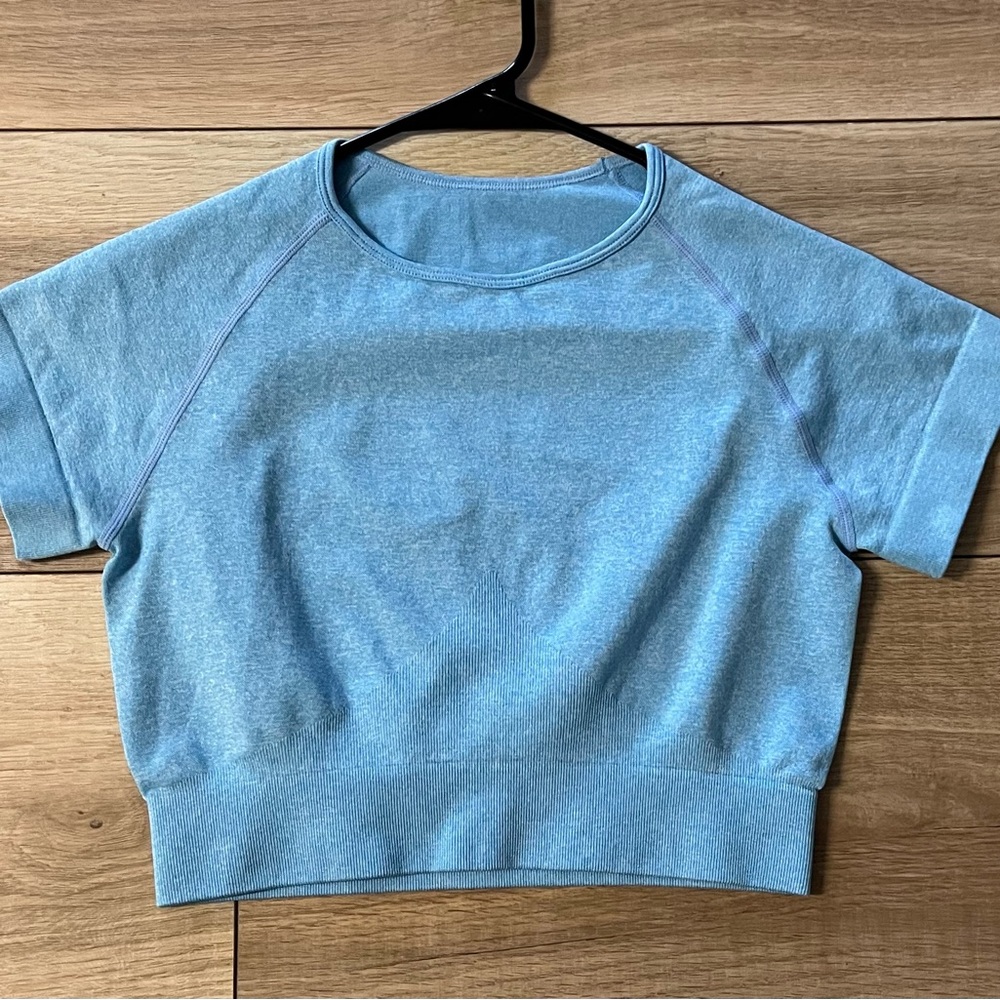 Women's Blue Short Sleeve athletic  Top